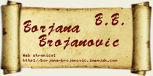 Borjana Brojanović vizit kartica